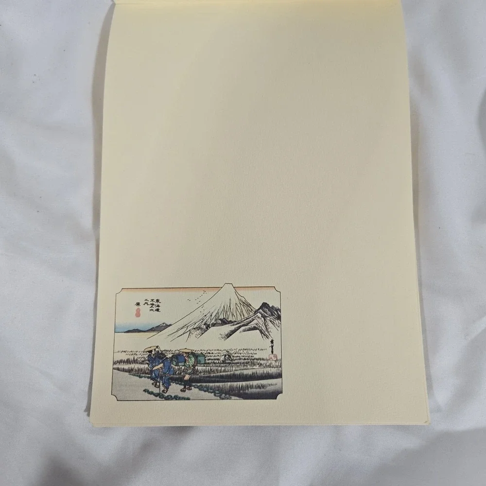 Vintage Hiroshige's Pictures Japanese Stationery Set 18 Sheets 7 Envelopes
